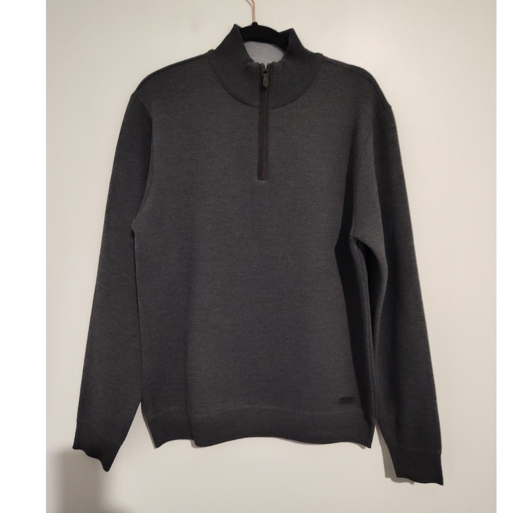 Buffalo David Bitton Wilkins Mens Grey Mix Quarter Zip Sweater BPM14389 Size M